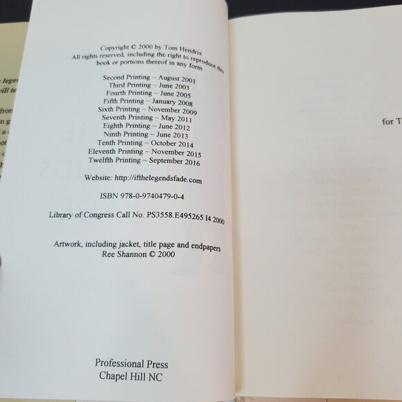 If the Legends Fade by Tom Hendrix 2016 Hardcover With Dust Jacket - Picture 3 of 13